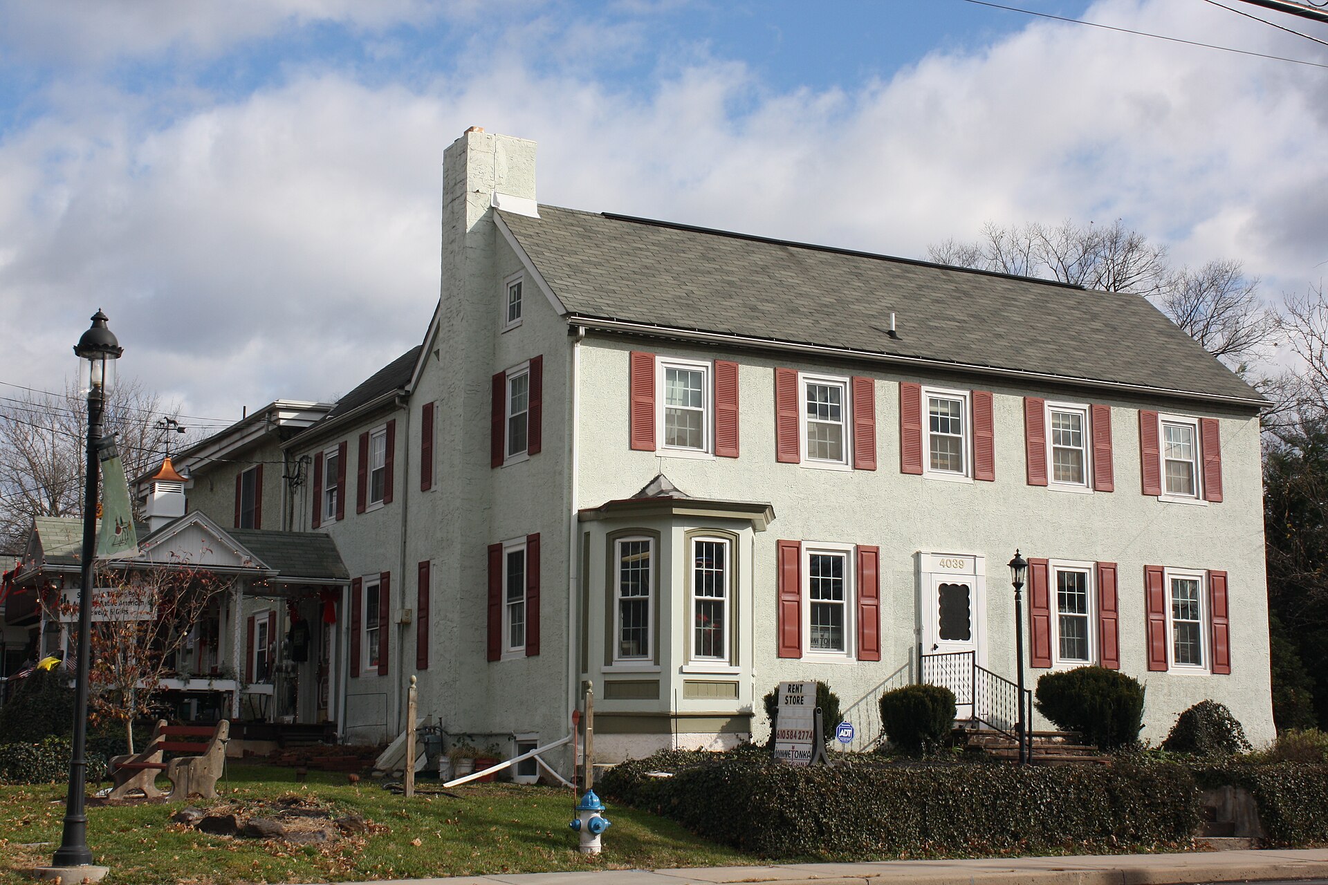Skippack Village along Skippack Pike in Montgomery County, Pennsylvania