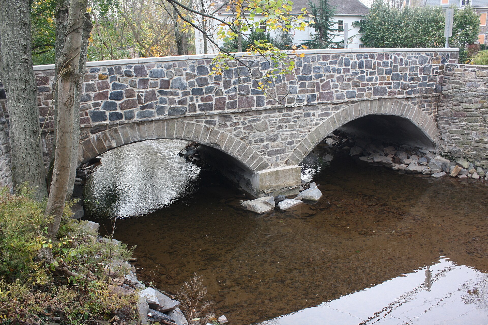 A stone bridge and rural landscape in Solebury Township, Bucks County, Pennsylvania